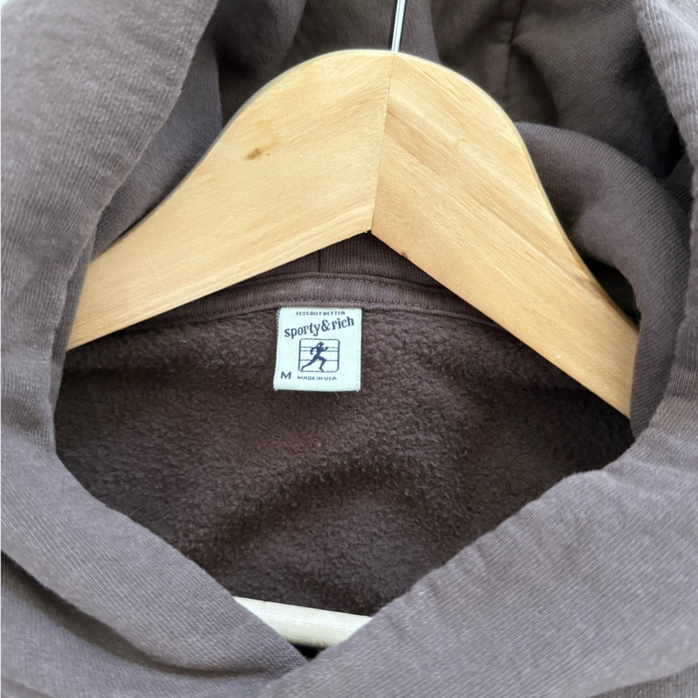 Sporty and Rich Hooded Sweatshirt Medium Brown - Picture 3 of 4